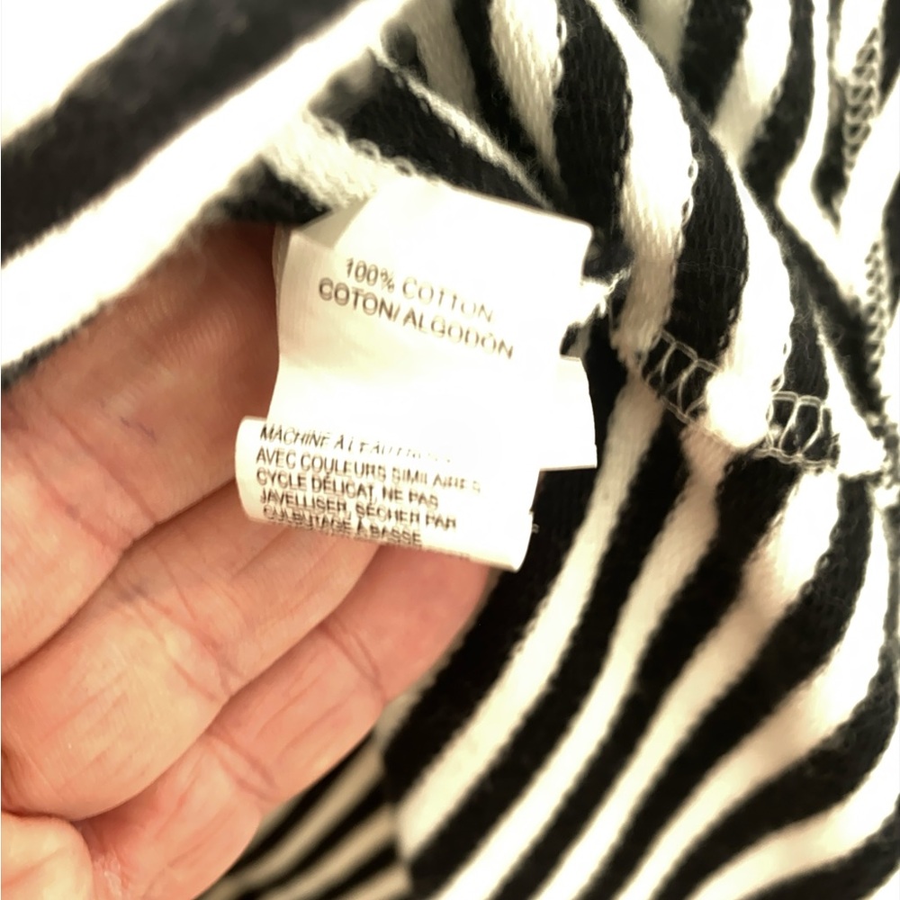 Lucky Brand Black White Striped Tie Waist Dress Women’s Small 100% Cotton Casual - Picture 5 of 6
